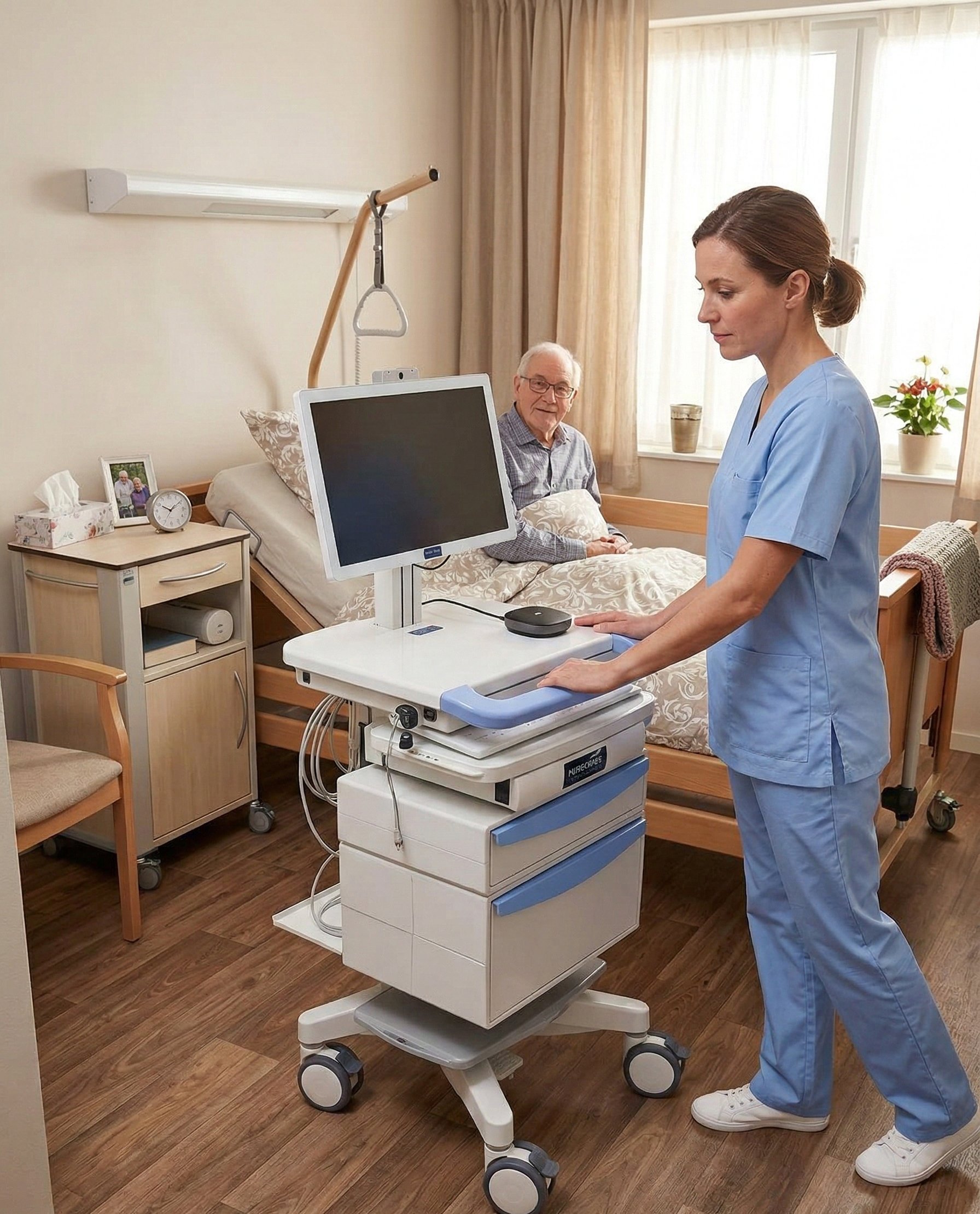 Chariot MedConnect dans chambre de résident